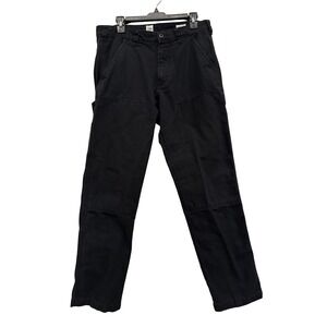 GAP Men's Carpenter Pants‎ Black 100% Cotton Size 32x32 Straight Leg Double Knee